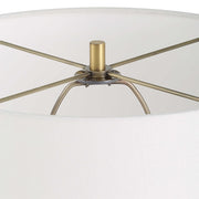 Uttermost Lyra White and Metallic Gold Table Lamp With Linen Shade