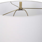 Uttermost Estelle Embossed Smoke Gray Glass Table Lamp With White Linen Shade