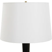 Uttermost Brielle Polished Black and Brushed Brass Accents Ceramic Table Lamp With White Linen Shade
