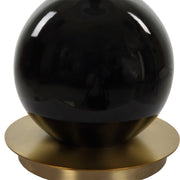 Uttermost Brielle Polished Black and Brushed Brass Accents Ceramic Table Lamp With White Linen Shade