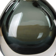 Uttermost Enigma Smoky Teal Blue Glass Buffet Lamp With White Linen Shade