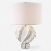 Uttermost Saylor White Glazed Ceramic Table Lamp With Linen Shade