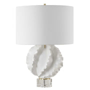 Uttermost Saylor White Glazed Ceramic Table Lamp With Linen Shade