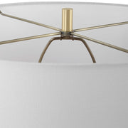 Uttermost Saylor White Glazed Ceramic Table Lamp With Linen Shade