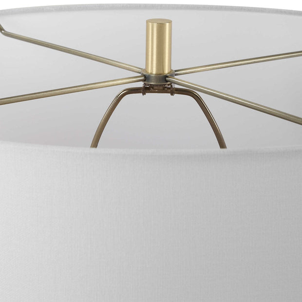 Uttermost Saylor White Glazed Ceramic Table Lamp With Linen Shade