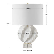 Uttermost Saylor White Glazed Ceramic Table Lamp With Linen Shade