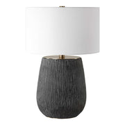 Uttermost Americana Aged Black and Gray Glazed Concrete Table Lamp With White Linen Drum Shade