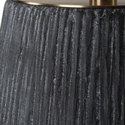 Uttermost Americana Aged Black and Gray Glazed Concrete Table Lamp With White Linen Drum Shade