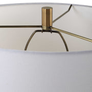 Uttermost Wisp White Glazed Textured Ceramic Table Lamp With White Linen Shade