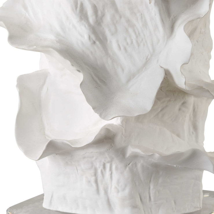 Uttermost Wisp White Glazed Textured Ceramic Table Lamp With White Linen Shade