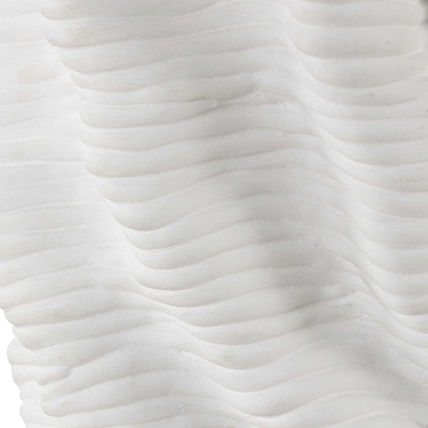 Uttermost Stratified Matte White Glaze Table Lamp With Linen Shade