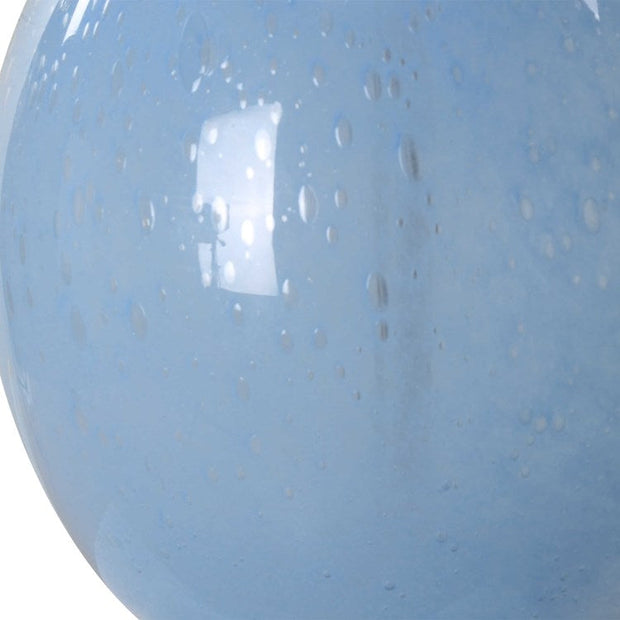 Uttermost Clear Sky Blue Seeded Glass Table Lamp With White Linen Shade