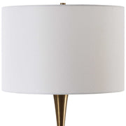 Uttermost Sanctuary Greenish-Gray Glass Table Lamp With White Linen Shade