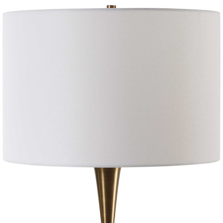 Uttermost Sanctuary Greenish-Gray Glass Table Lamp With White Linen Shade
