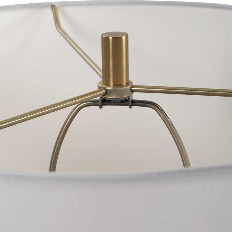 Uttermost Sanctuary Greenish-Gray Glass Table Lamp With White Linen Shade