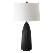 Uttermost Jett Matte Black Ceramic Table Lamp With White Linen Shade