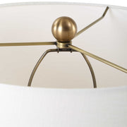 Uttermost Jett Matte Black Ceramic Table Lamp With White Linen Shade