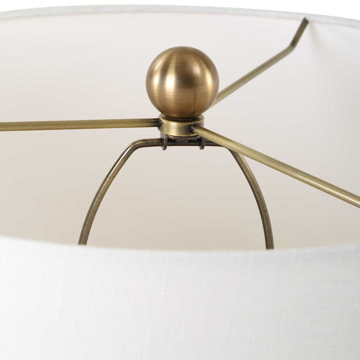 Uttermost Jett Matte Black Ceramic Table Lamp With White Linen Shade