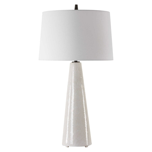 Uttermost Loire Cream Glazed Ceramic Table Lamp With White Linen Shade