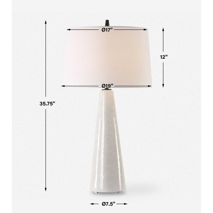 Uttermost Loire Cream Glazed Ceramic Table Lamp With White Linen Shade