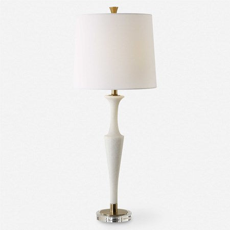 Uttermost Colette Ivory Stone Table Lamp With White Linen Shade