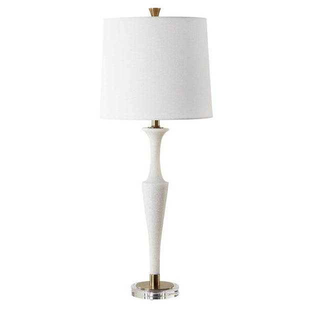 Uttermost Colette Ivory Stone Table Lamp With White Linen Shade