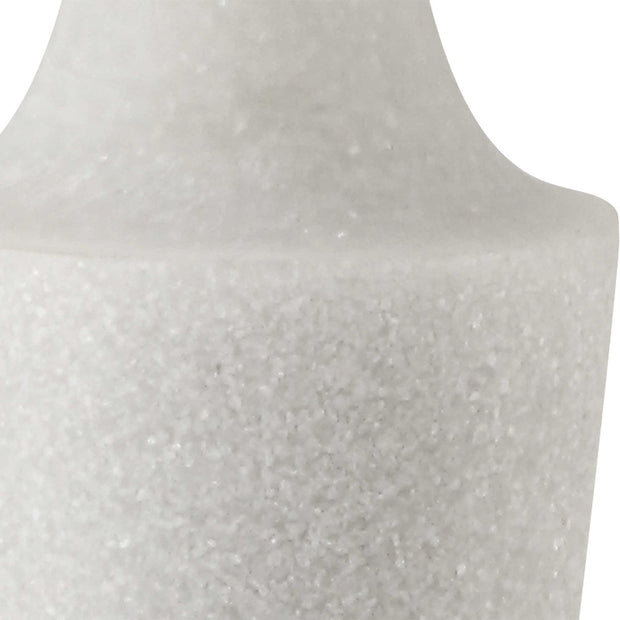 Uttermost Colette Antiqued Brass and Ivory Stone Floor Lamp With White Linen Shade
