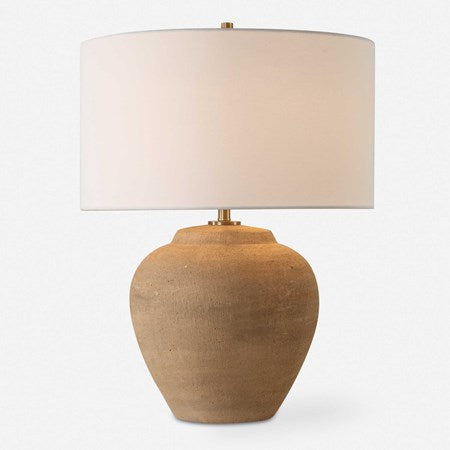 Uttermost Treviso Terracotta Table Lamp With White Linen Shade