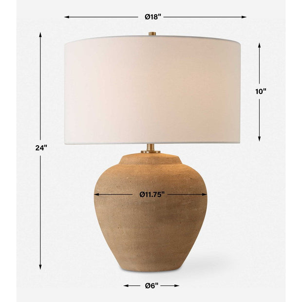 Uttermost Treviso Terracotta Table Lamp With White Linen Shade