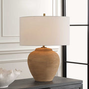Uttermost Treviso Terracotta Table Lamp With White Linen Shade