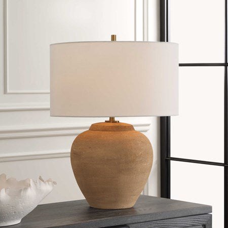 Uttermost Treviso Terracotta Table Lamp With White Linen Shade