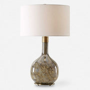 Uttermost Rhine Seeded Glass Table Lamp With White Linen Shade