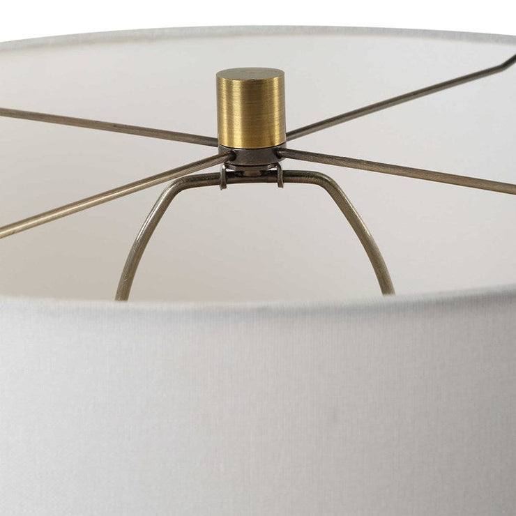 Uttermost Rhine Seeded Glass Table Lamp With White Linen Shade