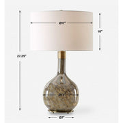 Uttermost Rhine Seeded Glass Table Lamp With White Linen Shade