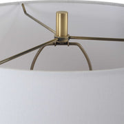 Uttermost Meltdown Ivory and Teal Textured Ceramic Table Lamp With White Linen Shade