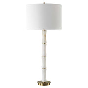 Uttermost Unify Polished Alabaster Table Lamp With White Linen Shade