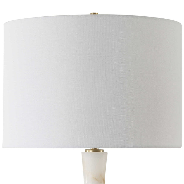 Uttermost Unify Polished Alabaster Table Lamp With White Linen Shade