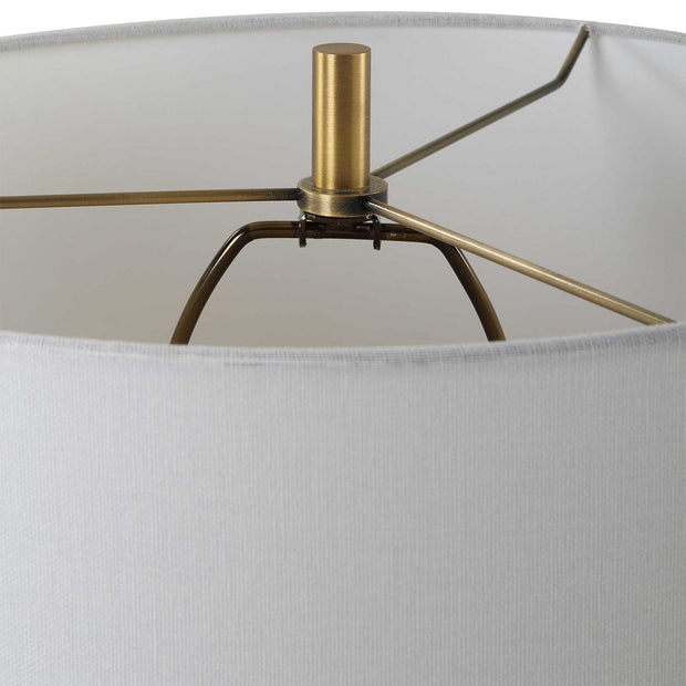 Uttermost Unify Polished Alabaster Table Lamp With White Linen Shade