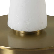 Uttermost Unify Polished Alabaster Table Lamp With White Linen Shade