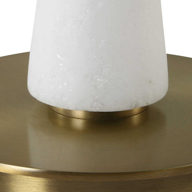 Uttermost Unify Polished Alabaster Table Lamp With White Linen Shade