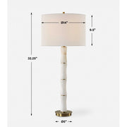 Uttermost Unify Polished Alabaster Table Lamp With White Linen Shade