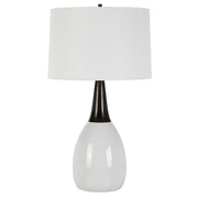 Uttermost Fralin Crackled White Ceramic Table Lamp With Linen