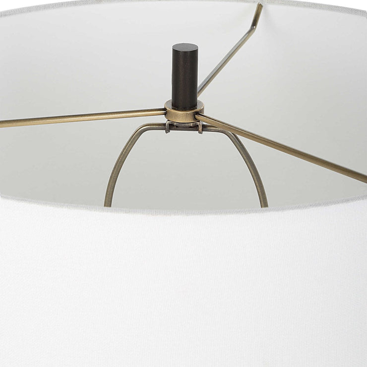 Uttermost Fralin Crackled White Ceramic Table Lamp With Linen