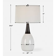 Uttermost Fralin Crackled White Ceramic Table Lamp With Linen