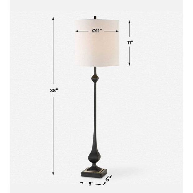 Uttermost Hightower Buffet Lamp With White Linen Shade
