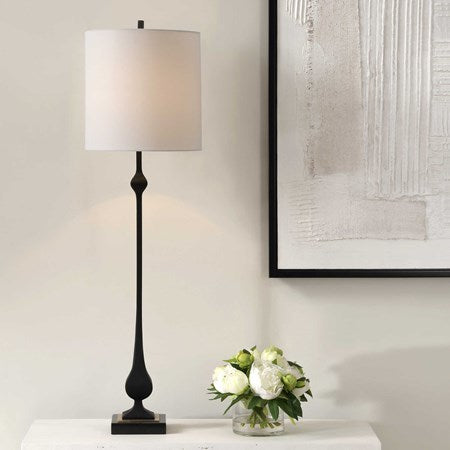 Uttermost Hightower Buffet Lamp With White Linen Shade