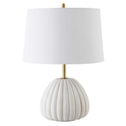 Uttermost Lynna Ivory Stone Table Lamp With White Linen Shade