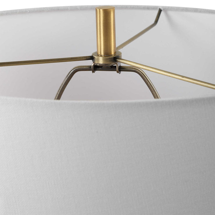 Uttermost Lynna Ivory Stone Table Lamp With White Linen Shade