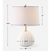 Uttermost Lynna Ivory Stone Table Lamp With White Linen Shade