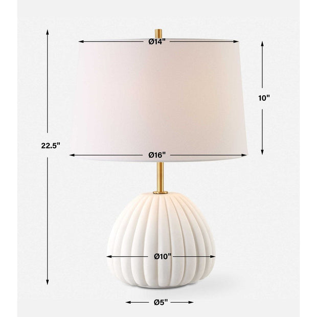 Uttermost Lynna Ivory Stone Table Lamp With White Linen Shade